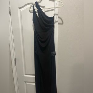 Lulus Sultry Stunner Black One-Shoulder Maxi Dress